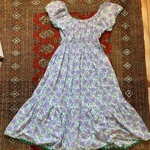 Pink City Prints Floral Puff Sleeve Dress XL